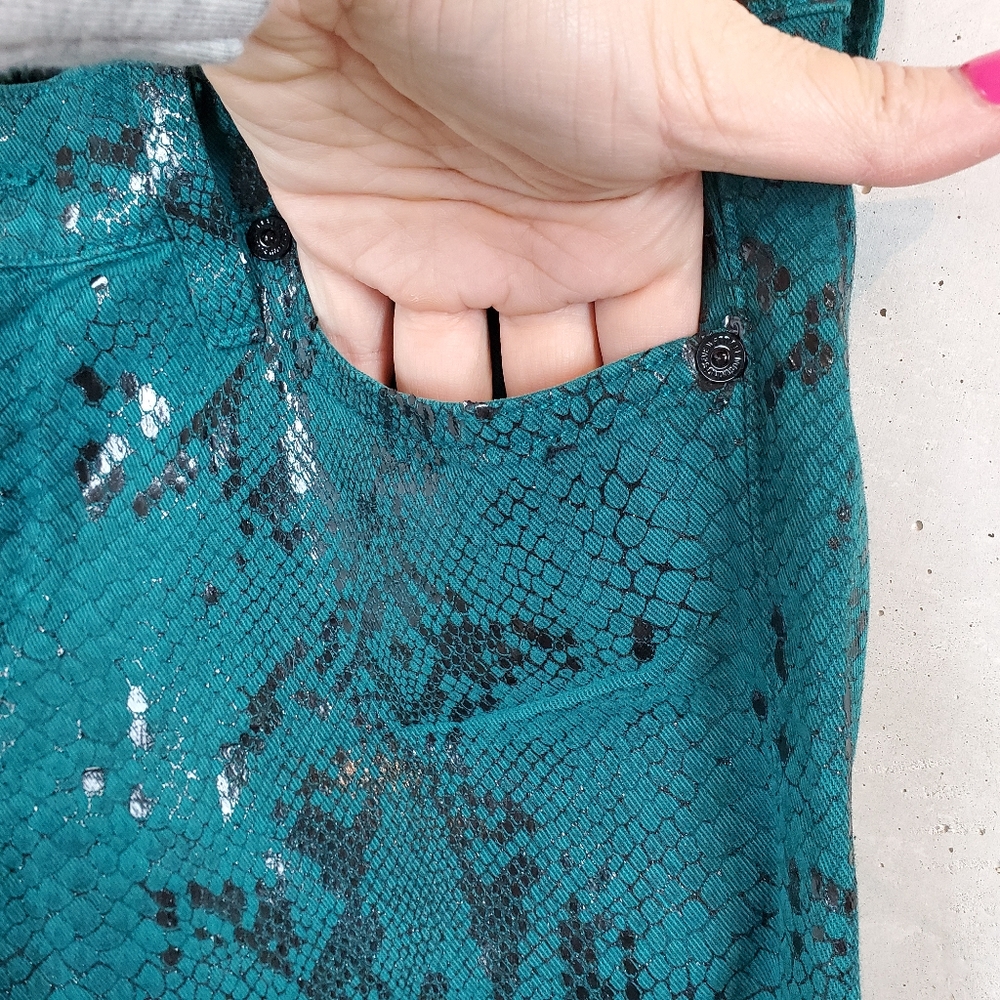 7 For All Mankind Coated Python Pants Size 30 - image 2